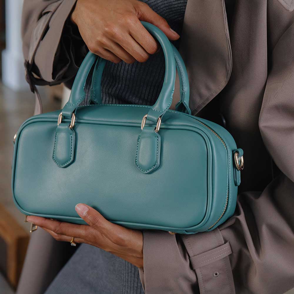 Eden Vegan Top Handle Bag - Teal