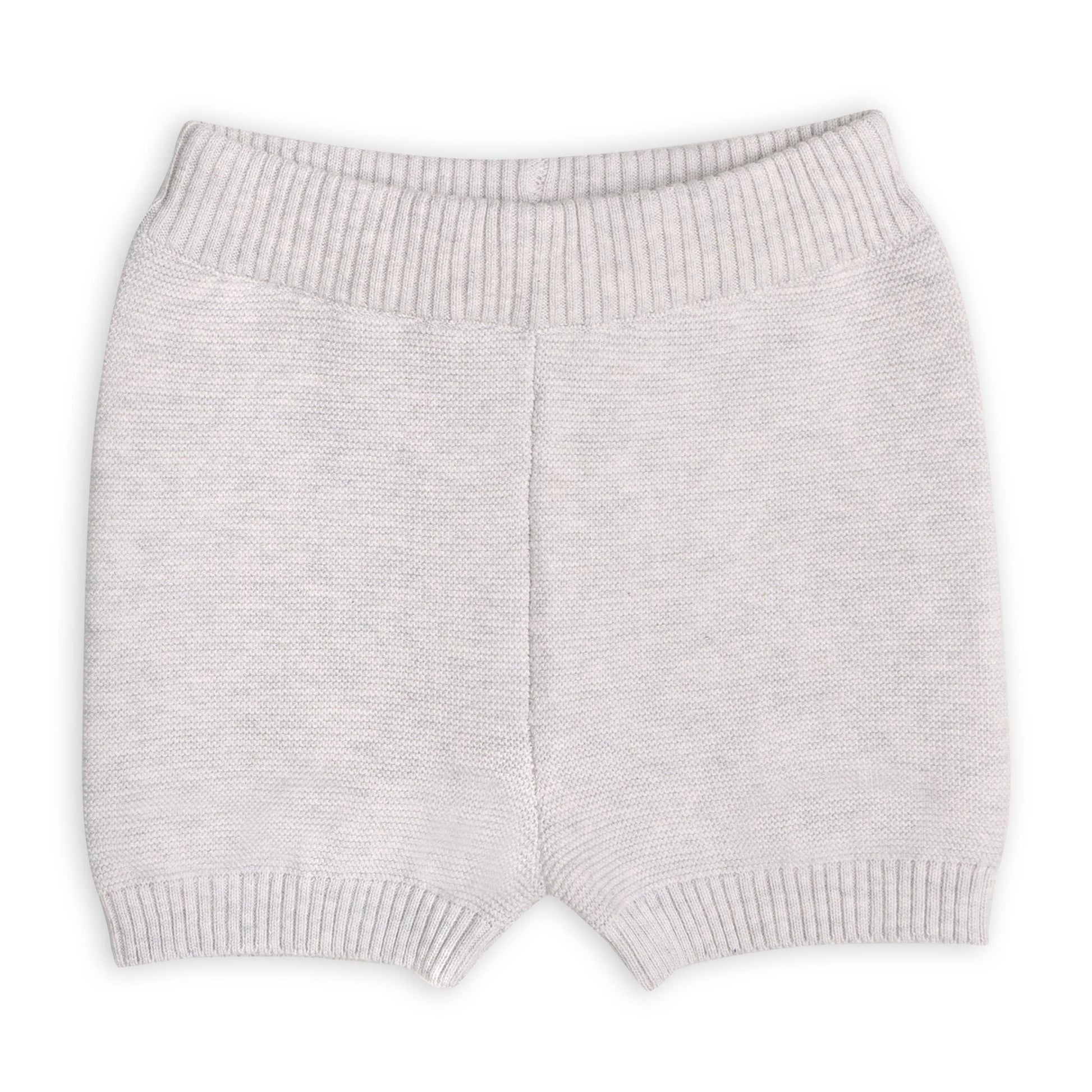 grey knit baby shorts