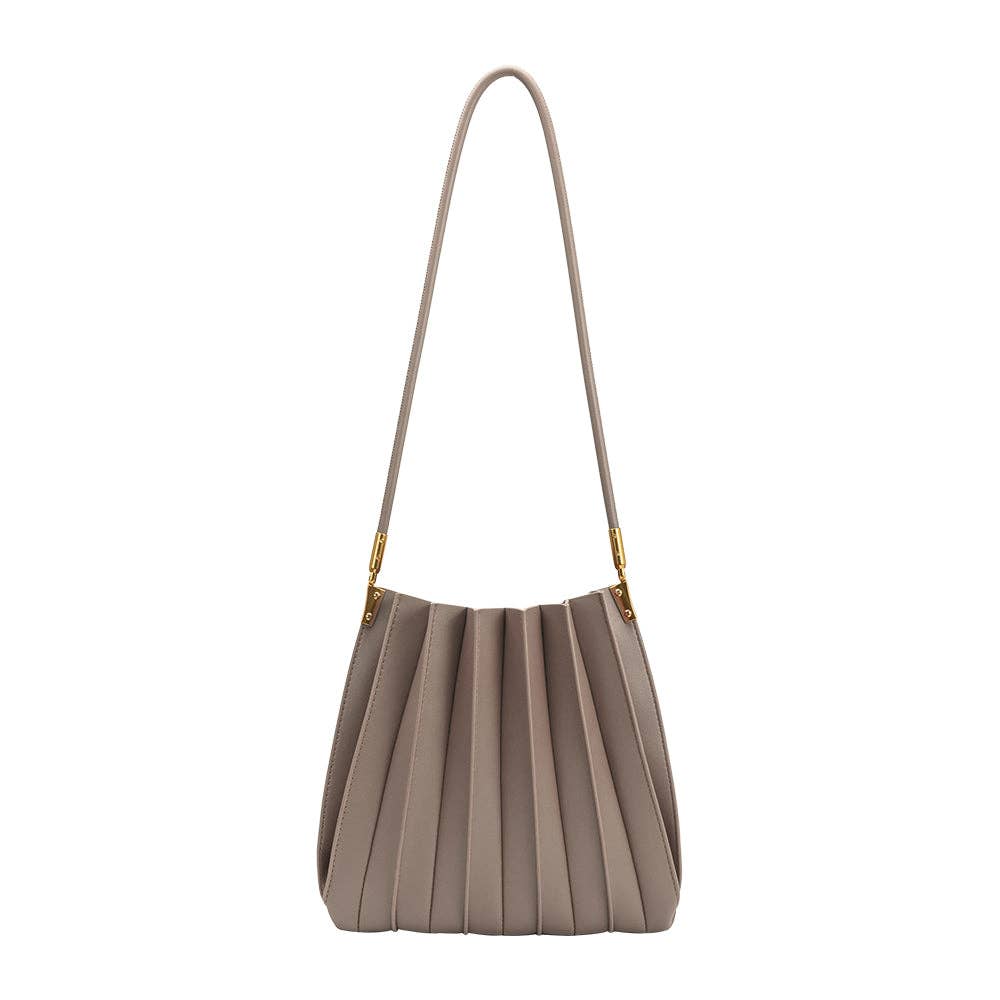 Carrie Pleated Vegan Bag - Mushroom