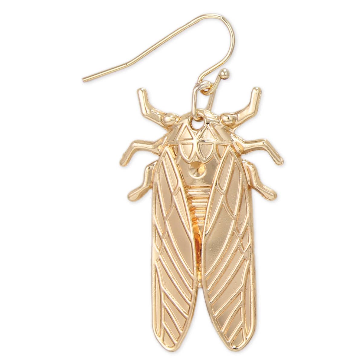 gold cicada shaped earring