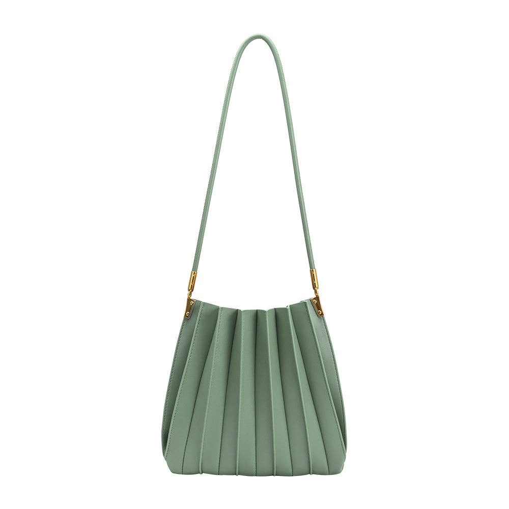 Carrie Pleated Vegan Bag - Sage