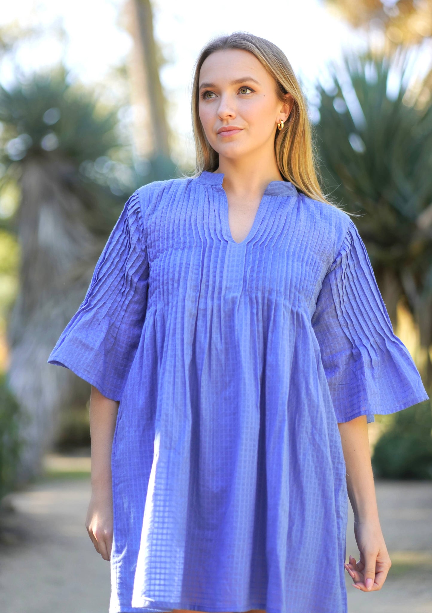 Kat Cotton Dress - Blue