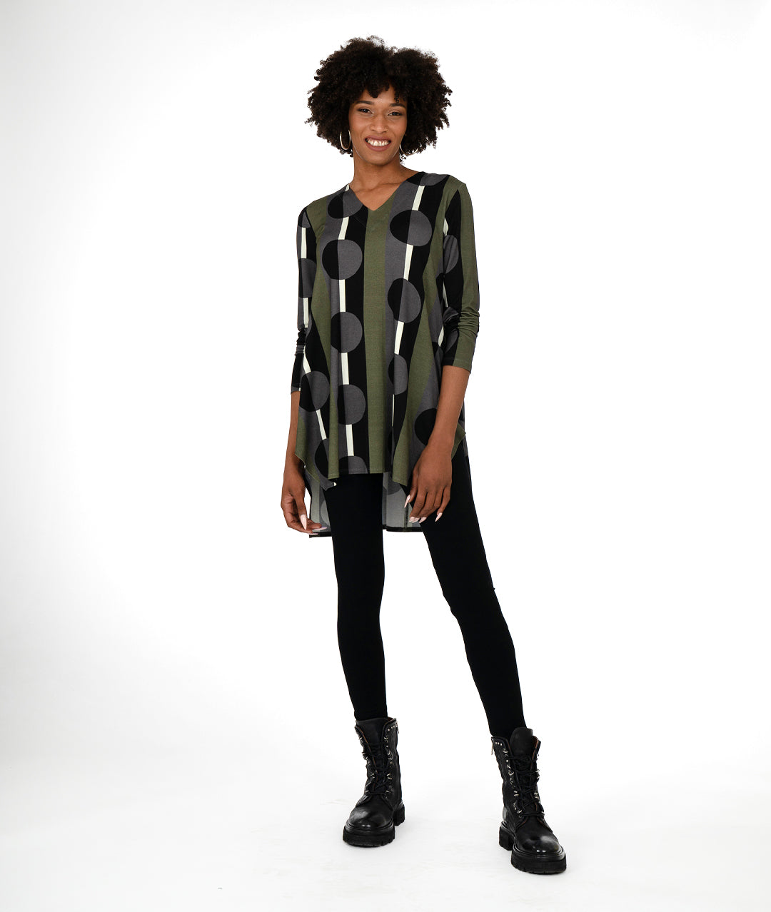 Niche - Olive Dot Jersey - Cypress Tunic