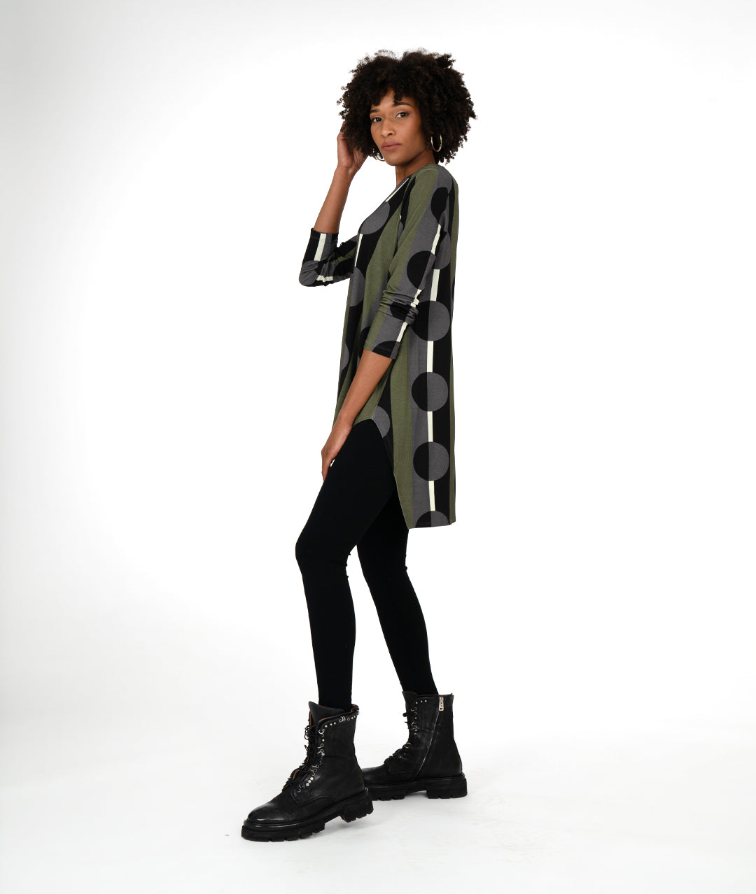 Niche - Olive Dot Jersey - Cypress Tunic