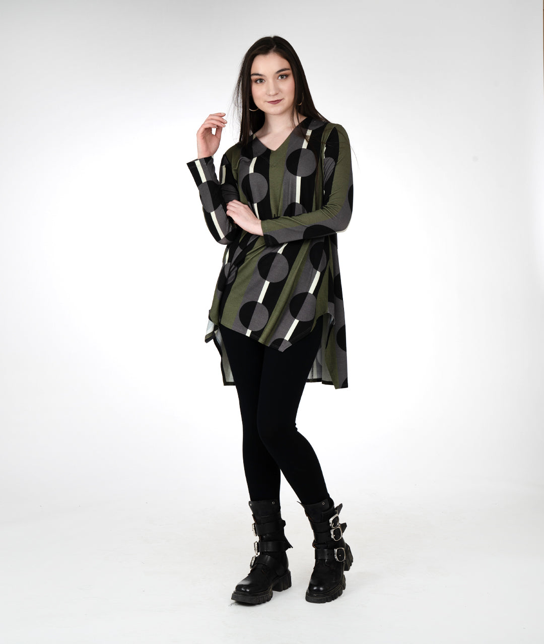 Niche - Olive Dot Jersey - Cypress Tunic