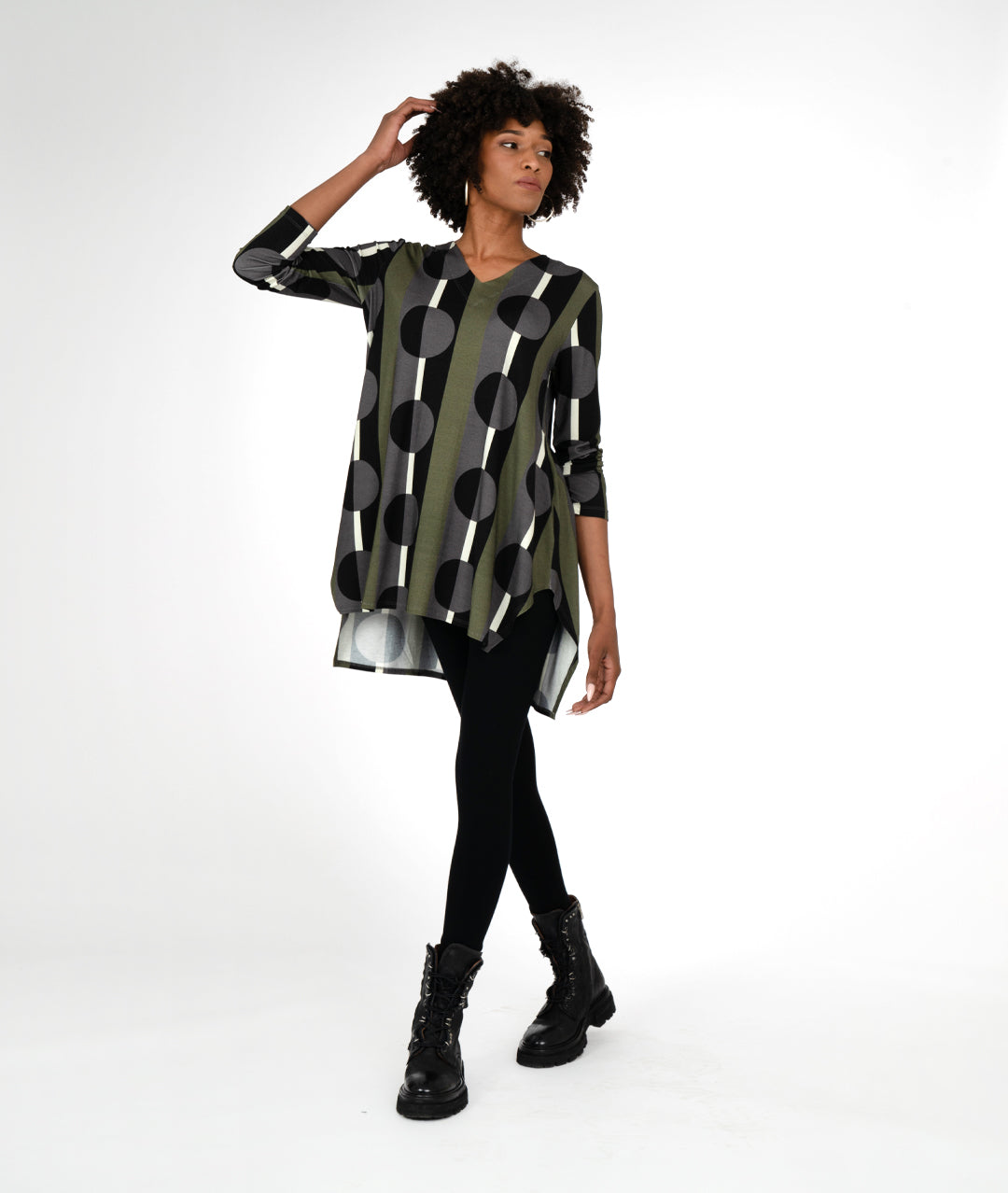 Niche - Olive Dot Jersey - Cypress Tunic
