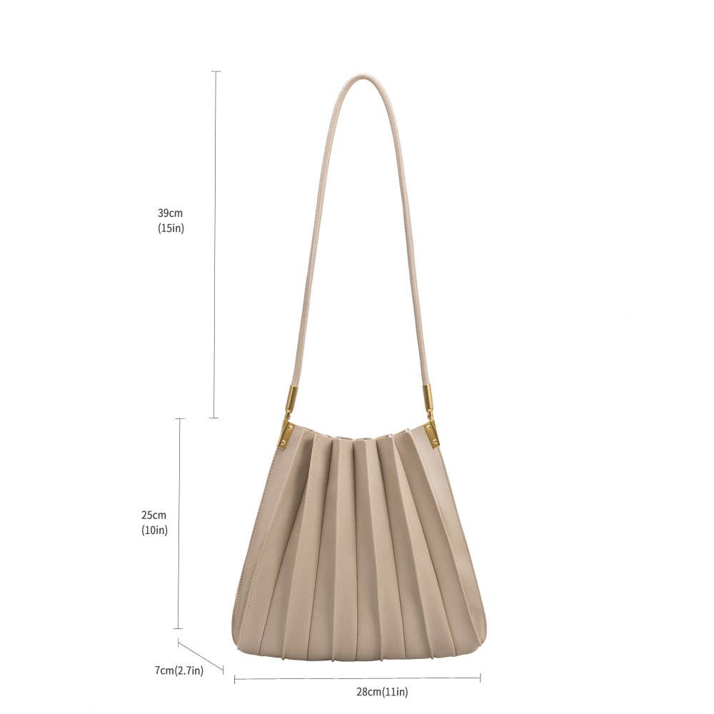 Carrie Pleated Vegan Bag - Mushroom