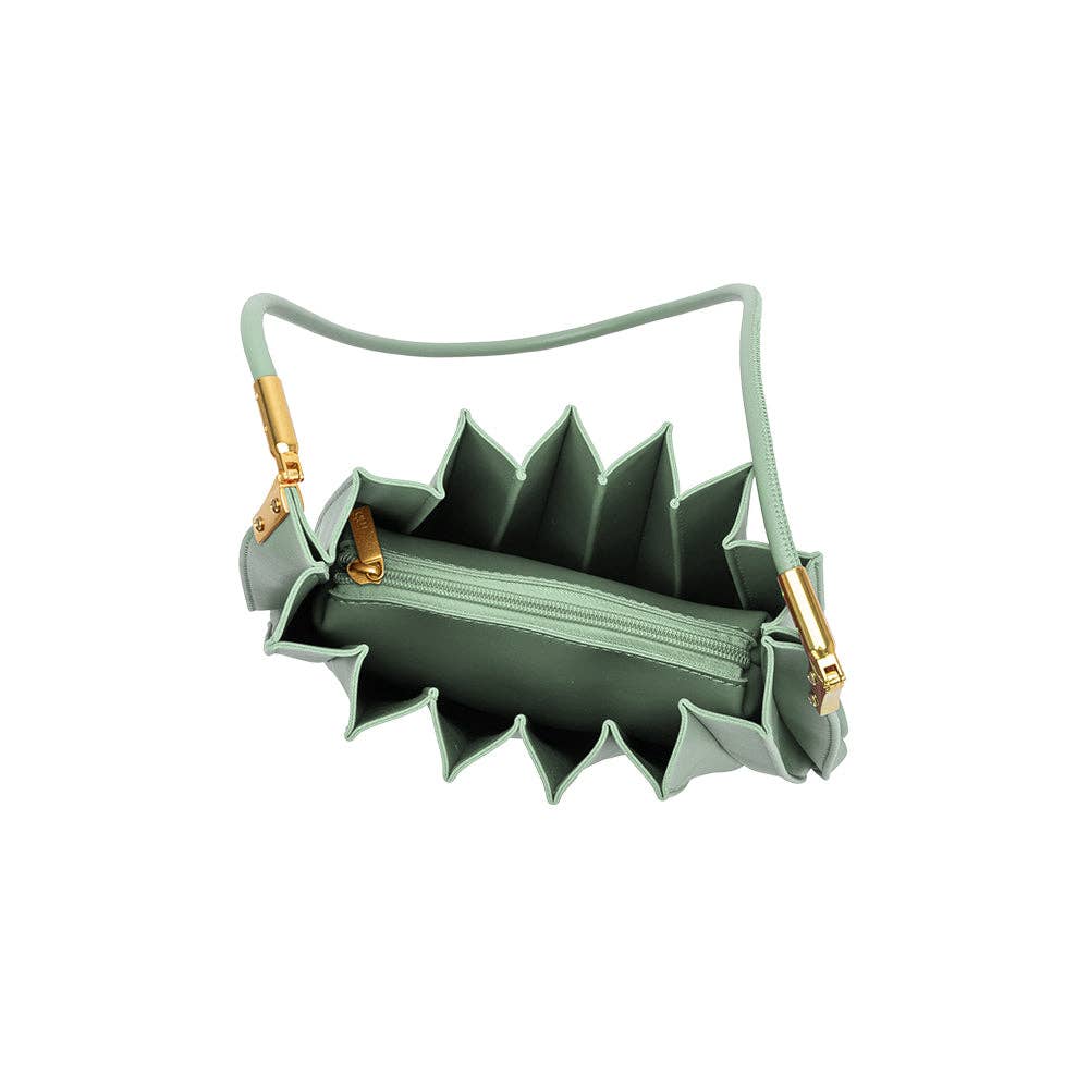 Carrie Pleated Vegan Bag - Sage