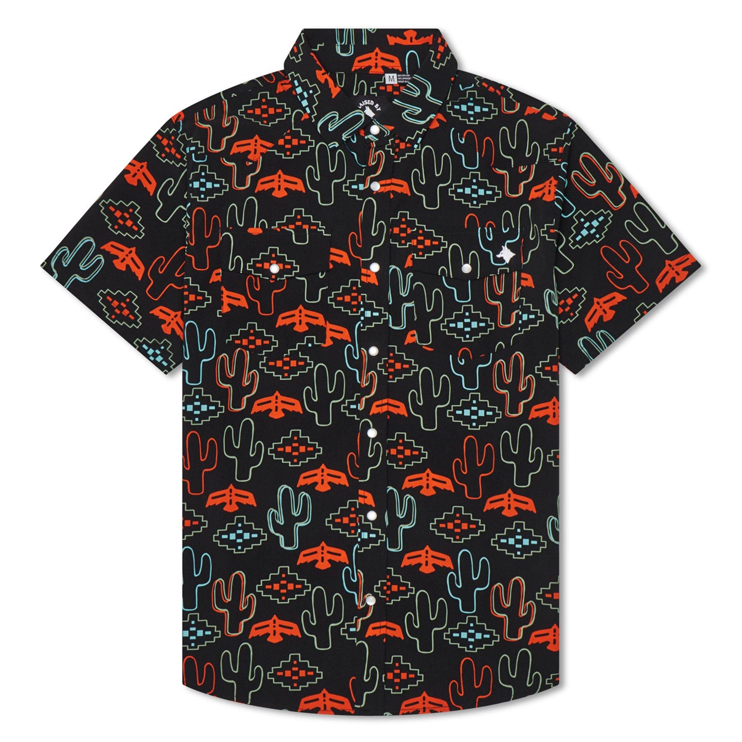 cactus print men's golf shirt