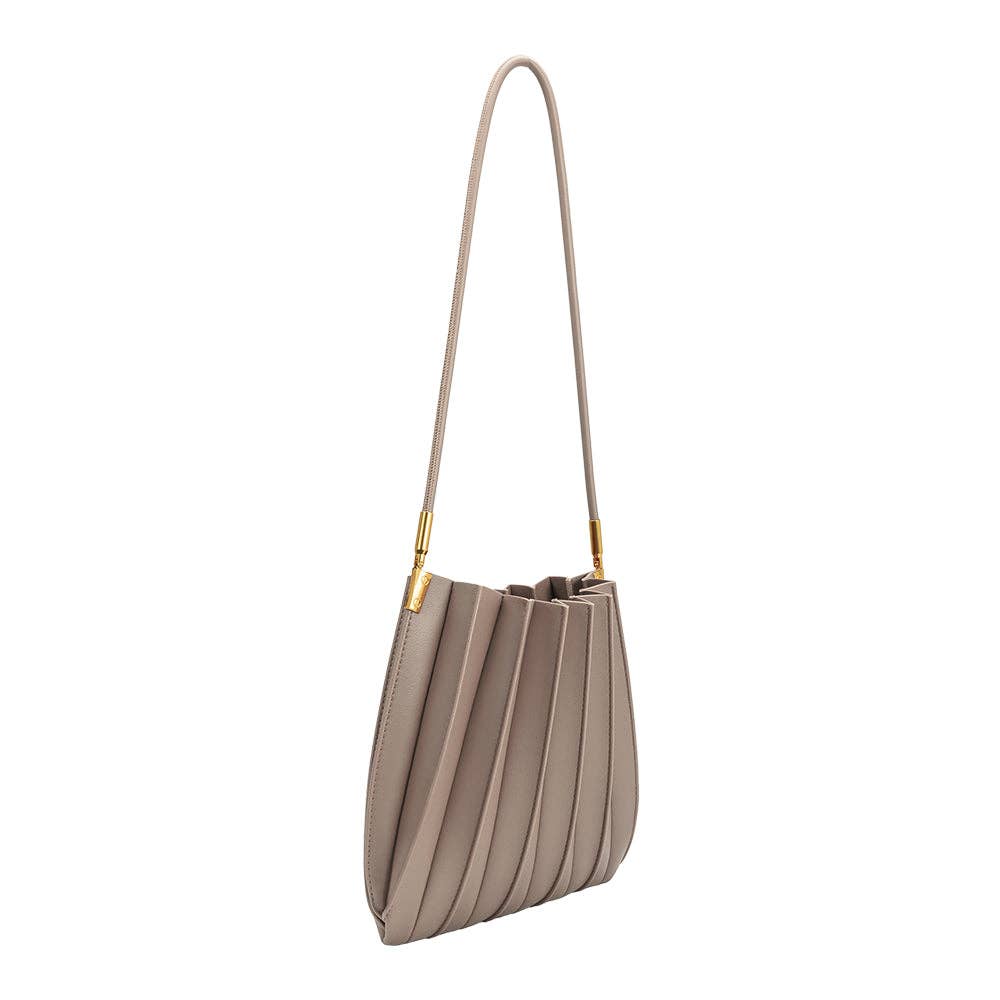 Carrie Pleated Vegan Bag - Mushroom
