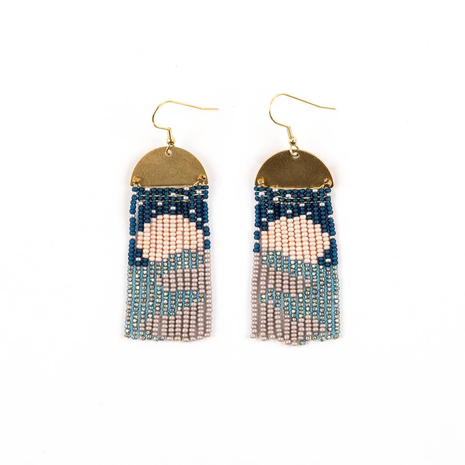 Warm Moonrise Fringe Earrings