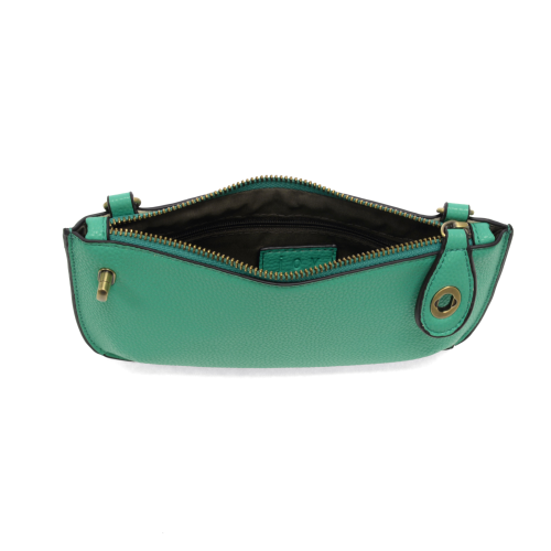 open view of summer green color crossbody clutch