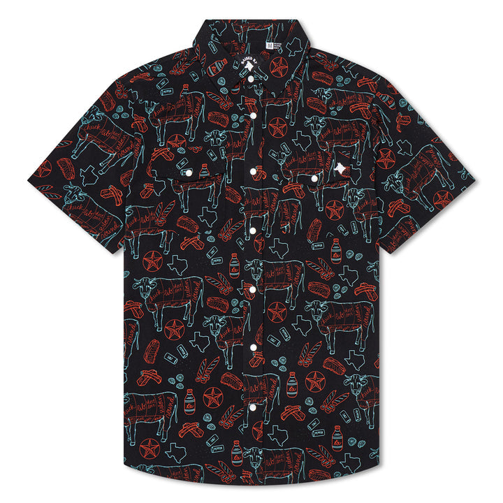 barbecue printed men's golf shirt