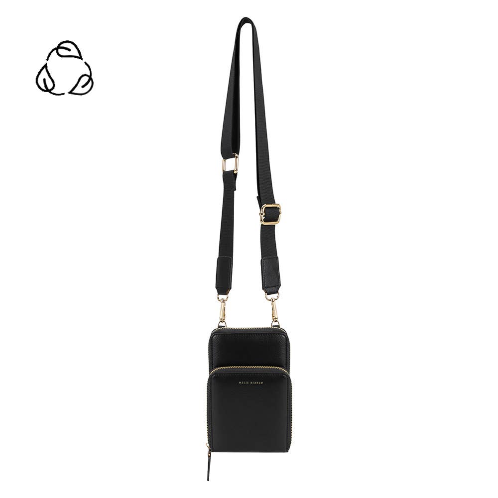 black crossbody against a white backdrop