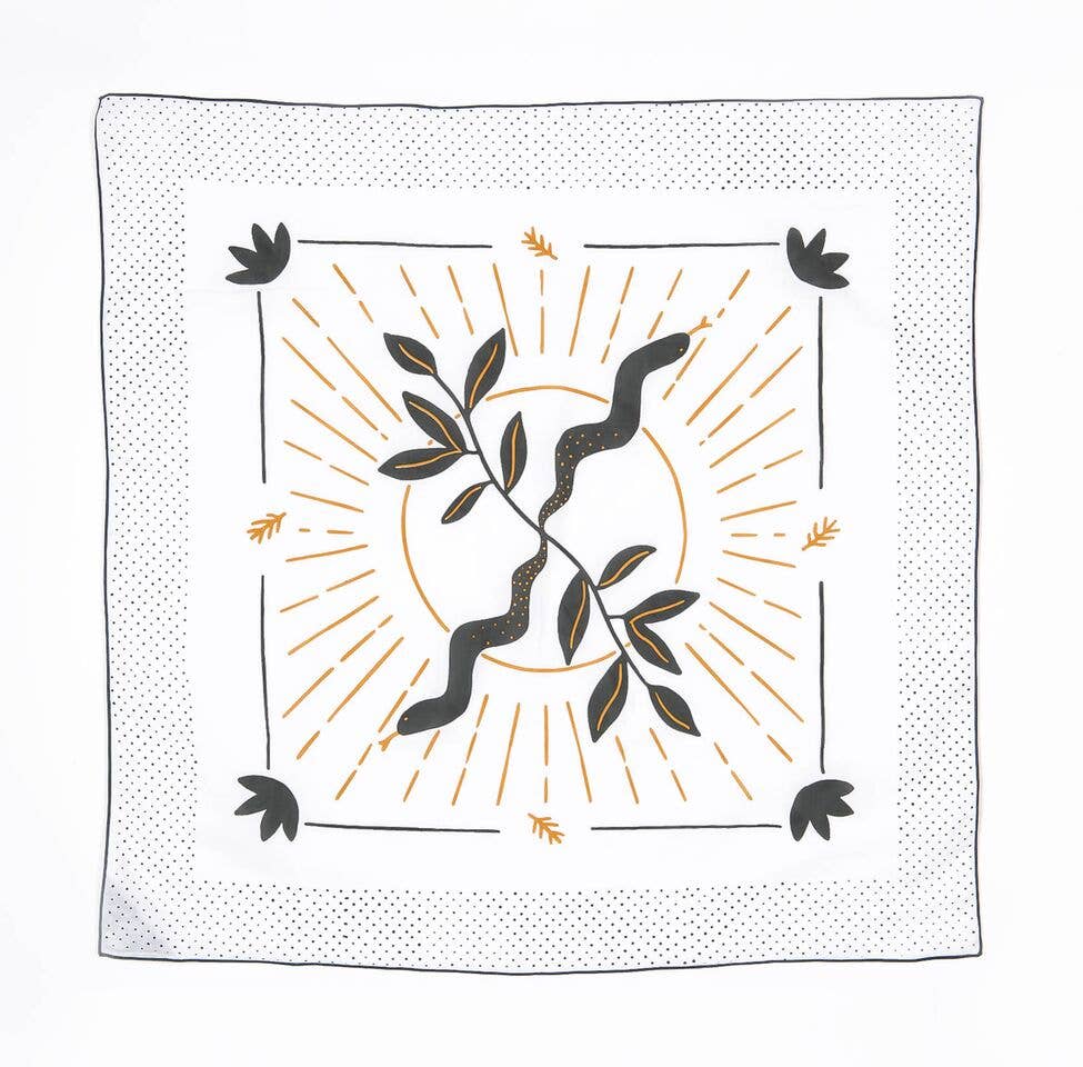 square scarf with snake design