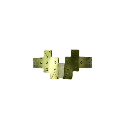 brass tribal inspired cuff bracelet