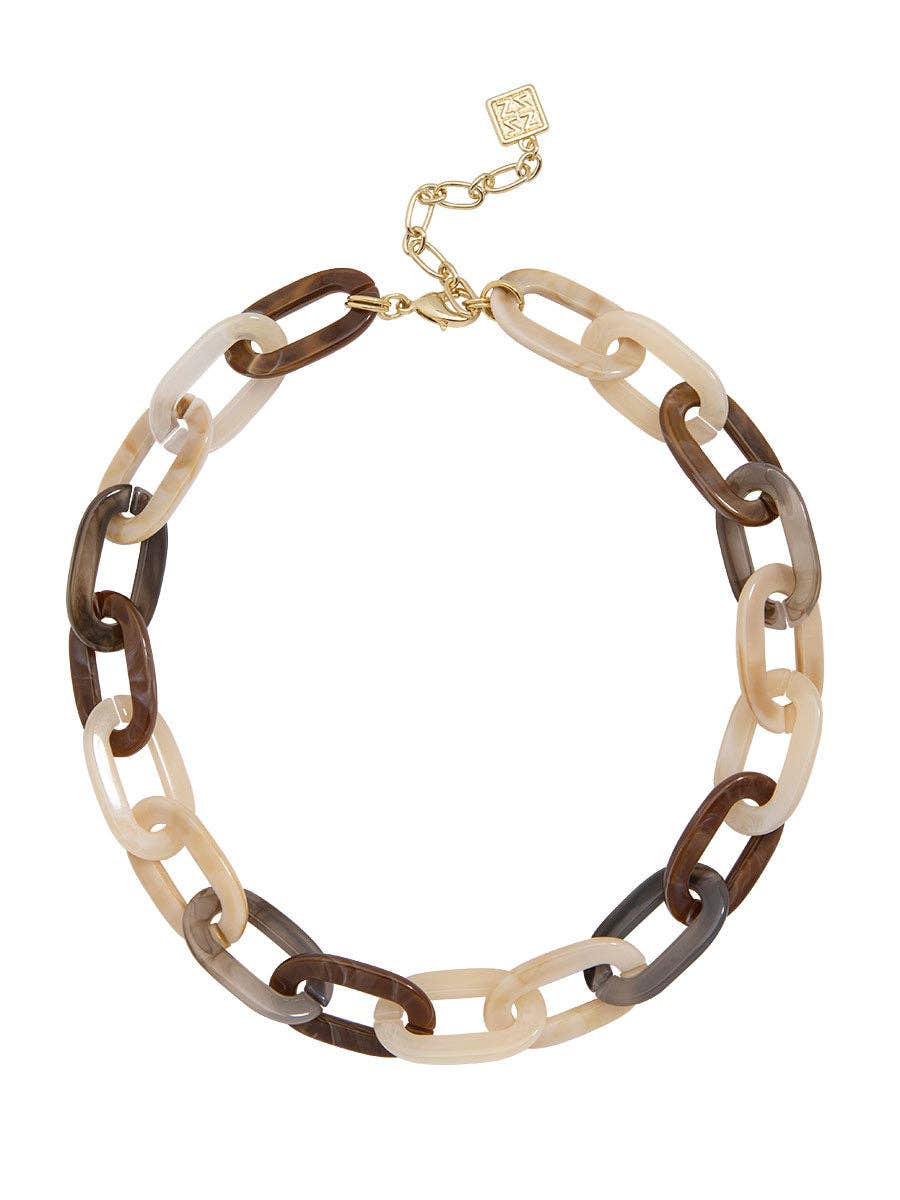 brown chain link choker