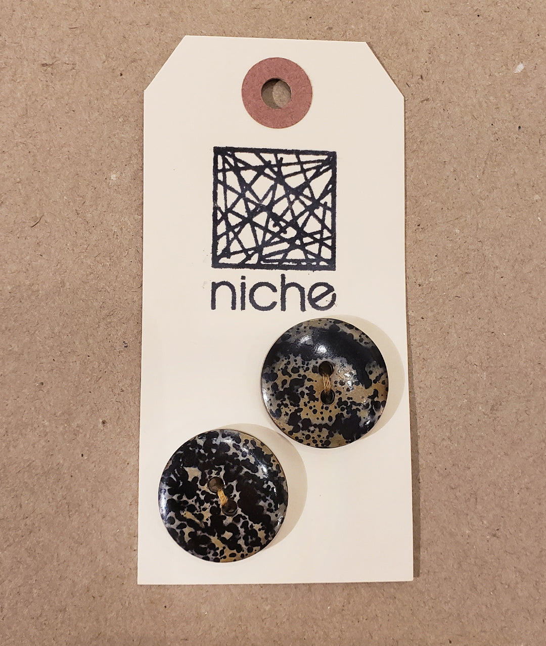 brown speckled buttons