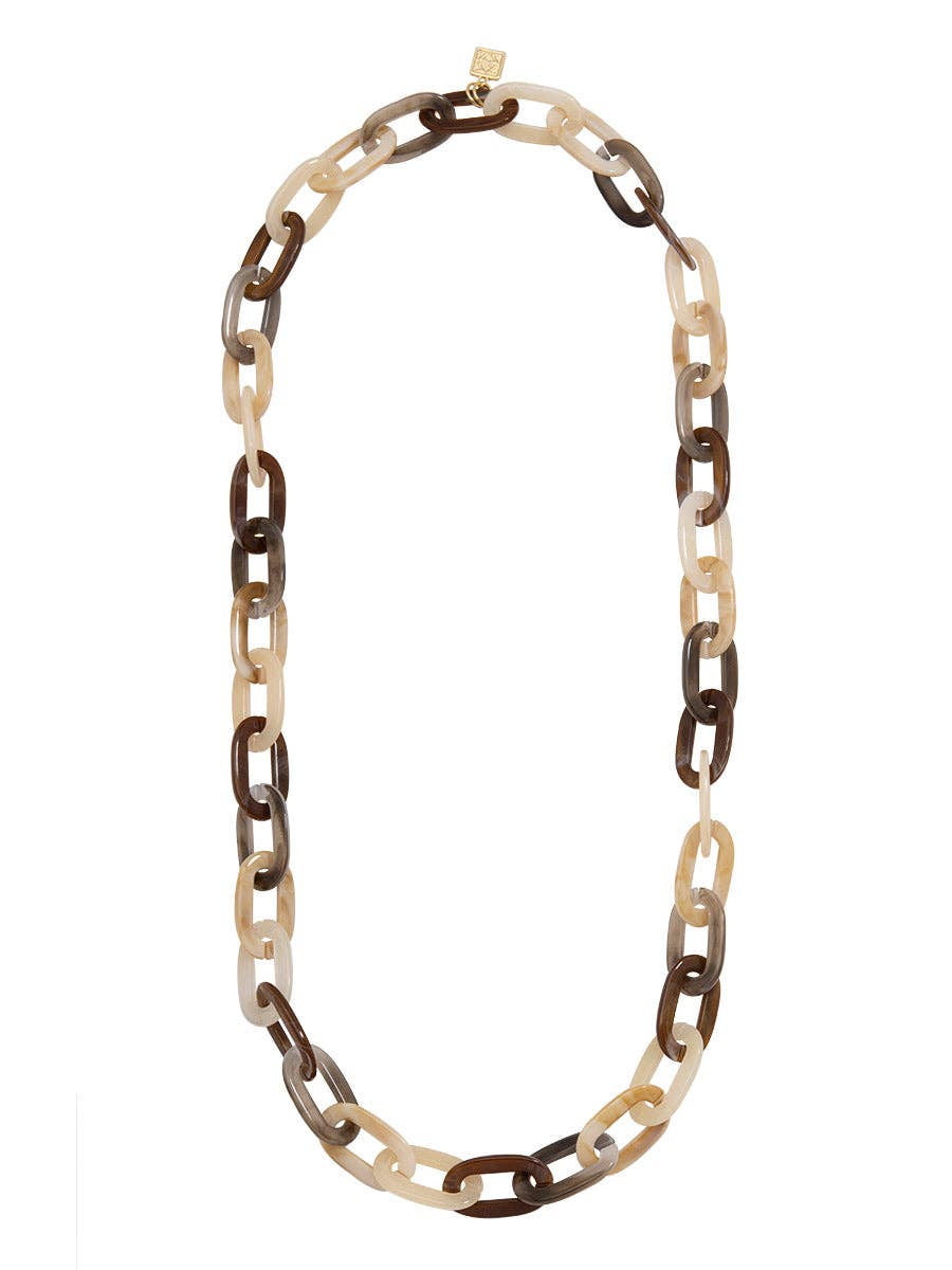 brown/tan chain link necklace