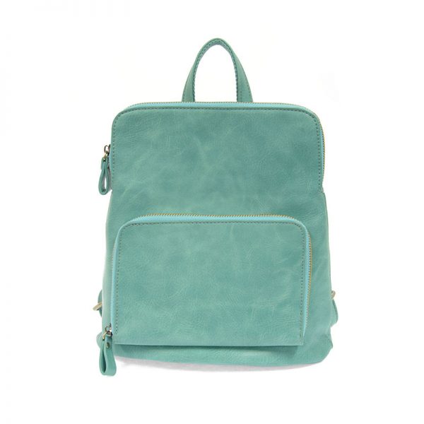 light teal colored backpack