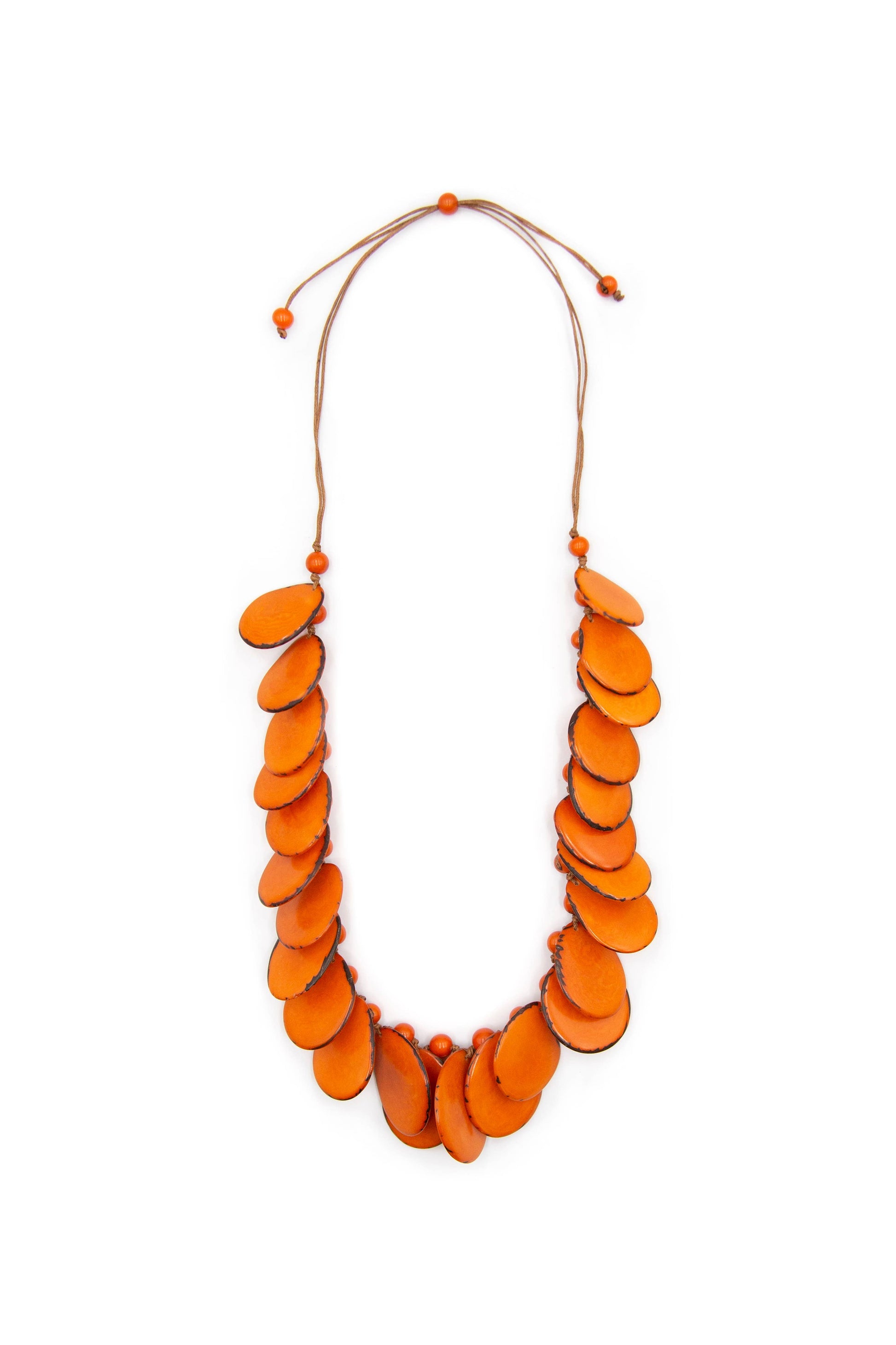 orange tagua bead necklace