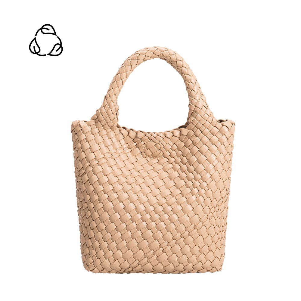 braided nude leather shoulder bag