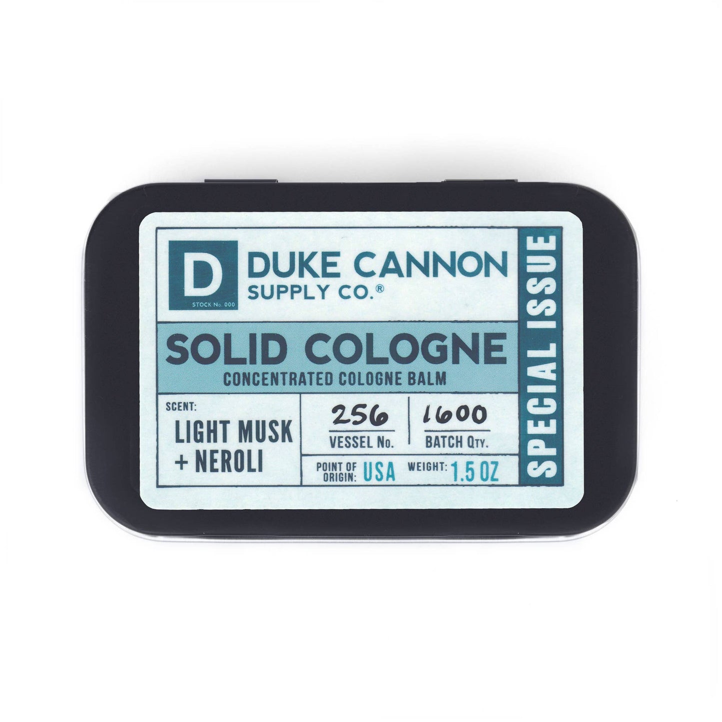 duke cannon cologne balm in packaging