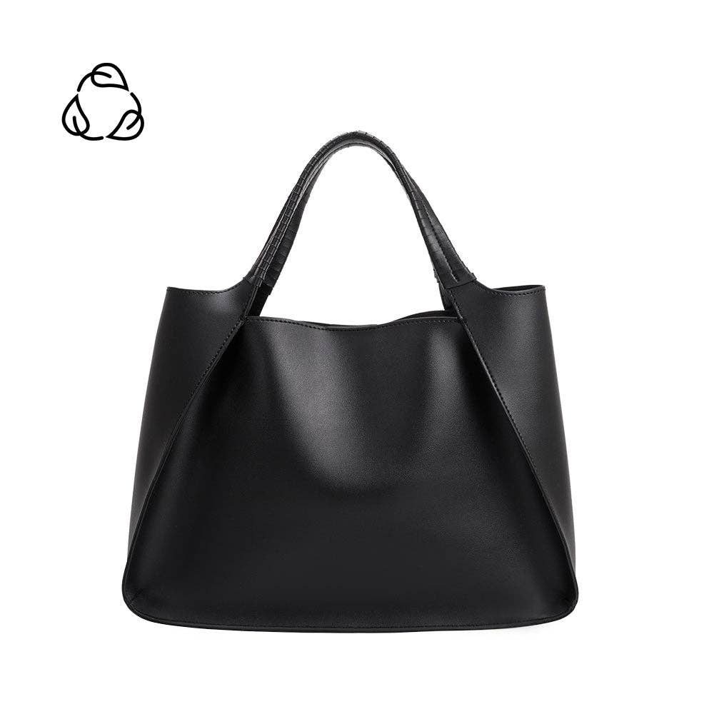 vegan leather black tote bag