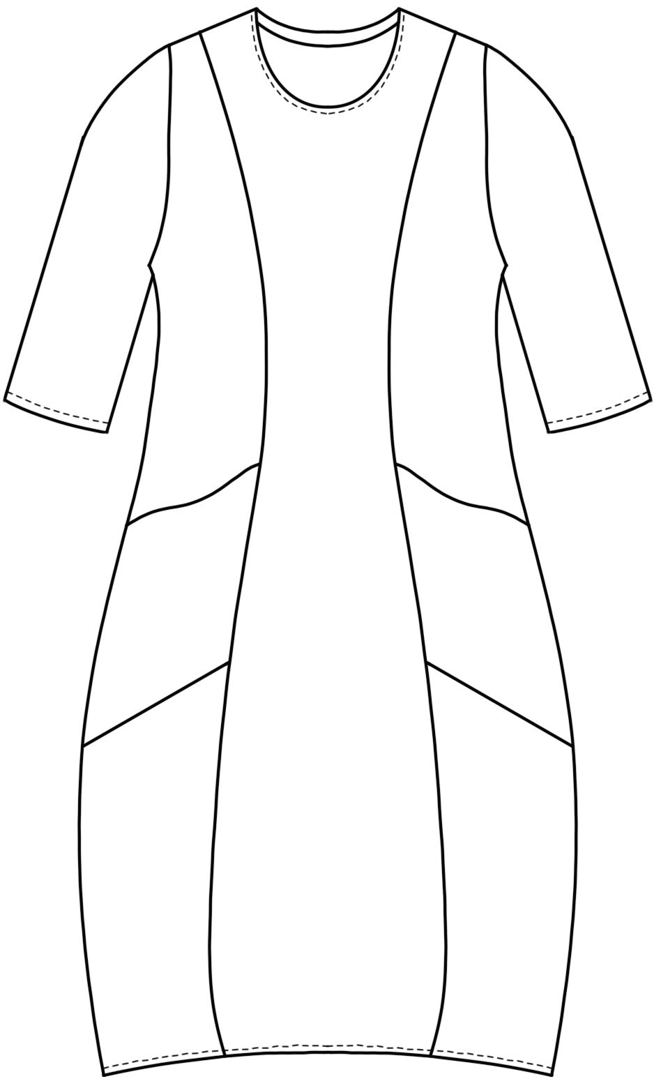 a flat drawing of a dress