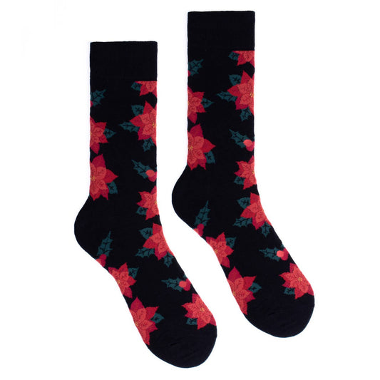 Christmas Poinsettias Socks - Men's