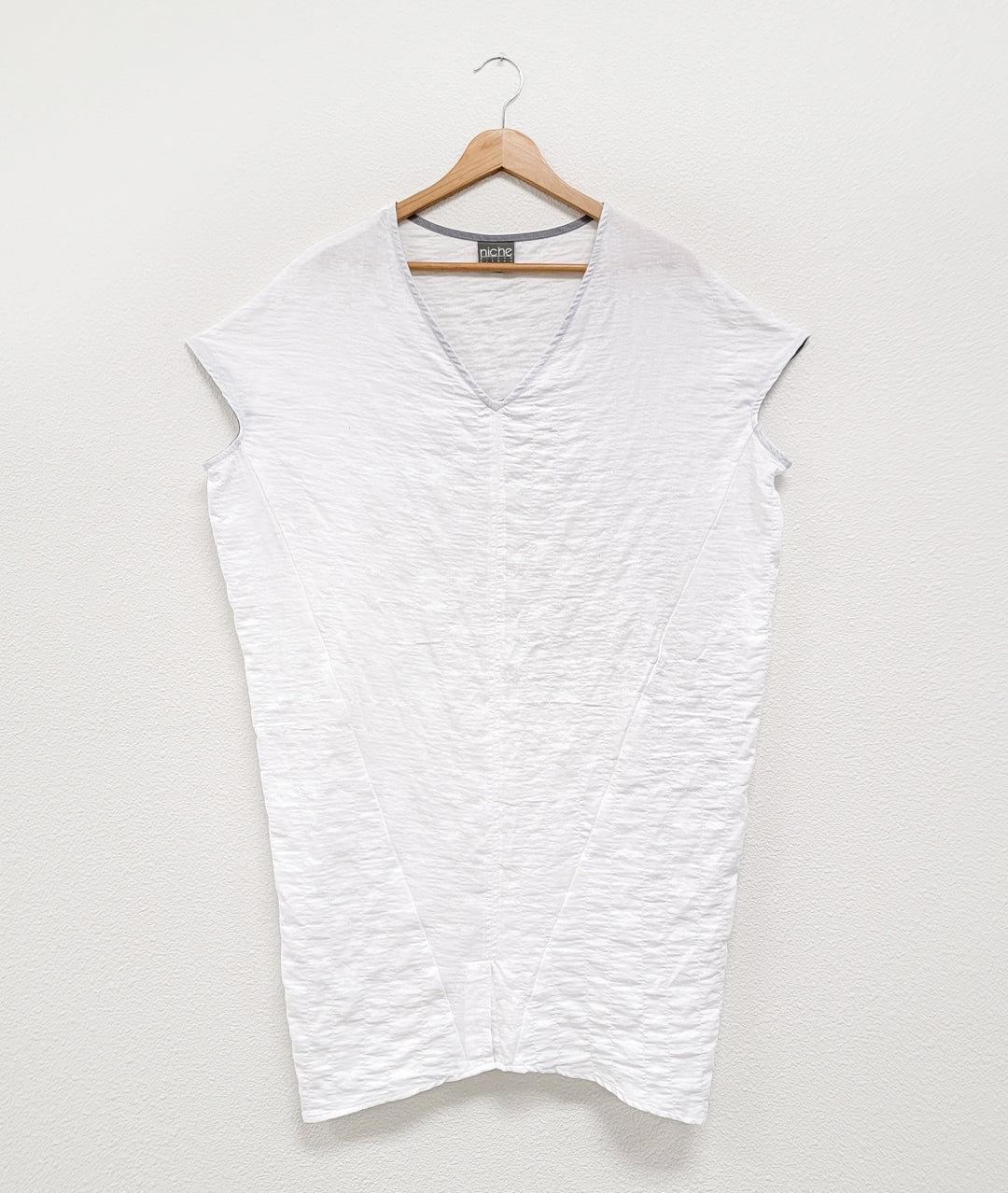 white pullover cocoon style dress