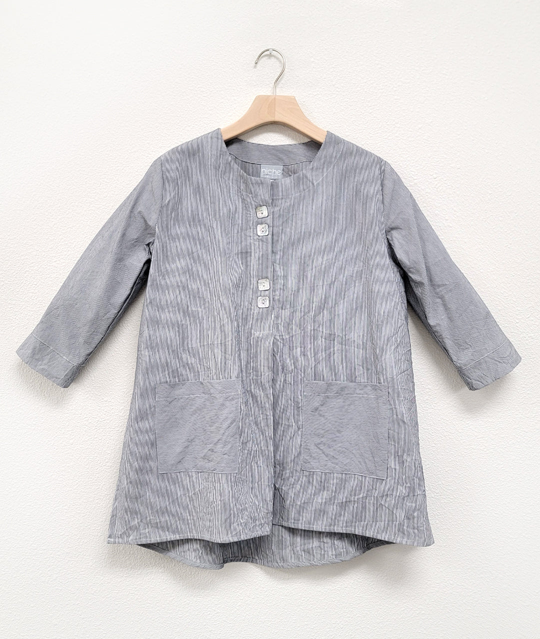 Niche - Crush Pinstripe - Comet Top - Grey