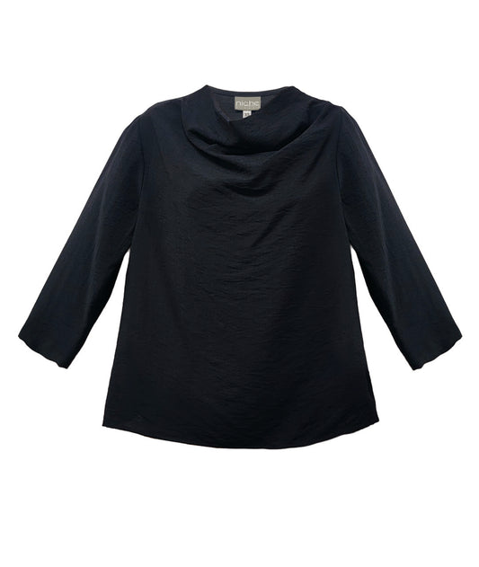 Black cowl top on a white background