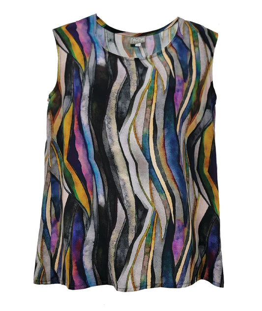 multicolor sleeveless tank top