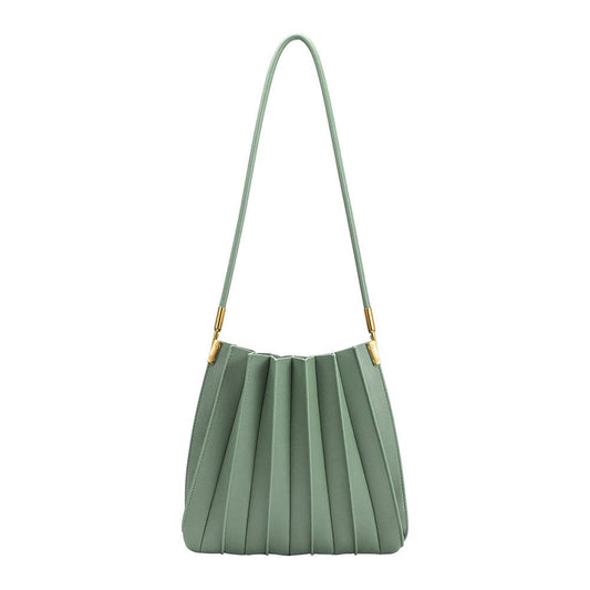 Carrie Pleated Vegan Bag - Sage