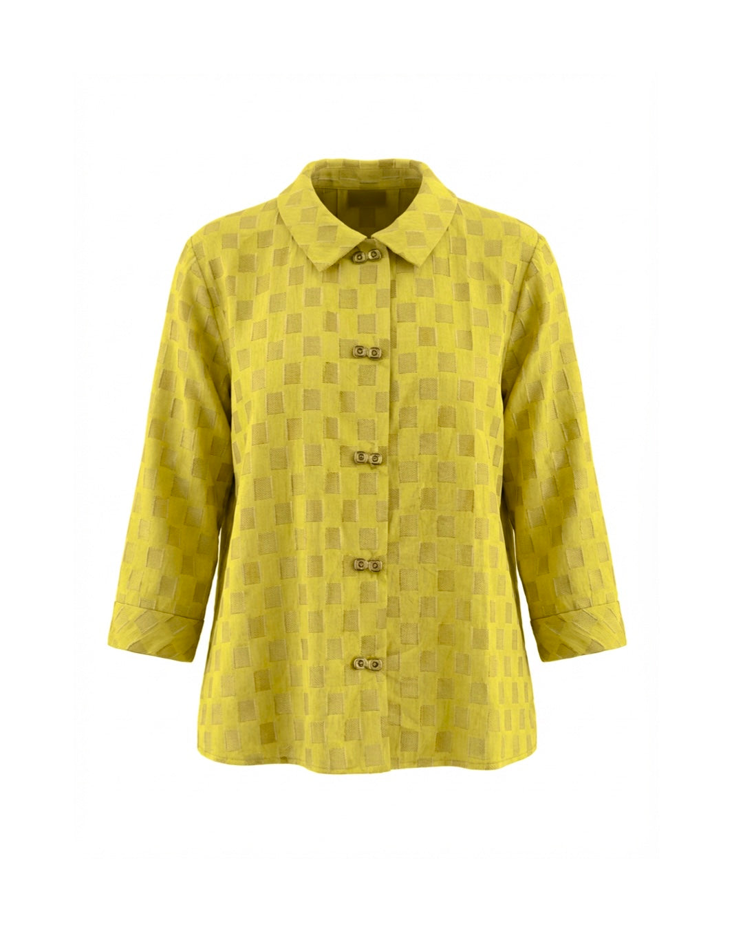 Yellow checkered shirt on a white background