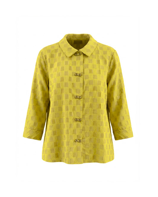 Yellow checkered shirt on a white background