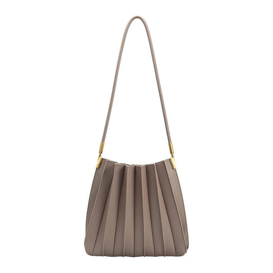 Carrie Pleated Vegan Bag - Mushroom