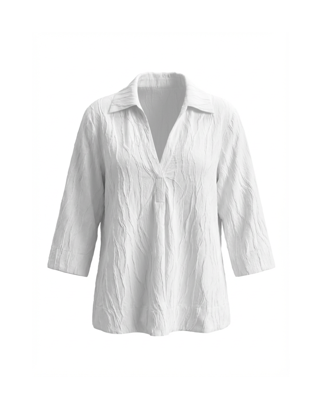 White shirt with a collar on a white background