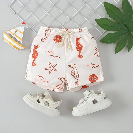 Boys Starfish Print Beach Shorts