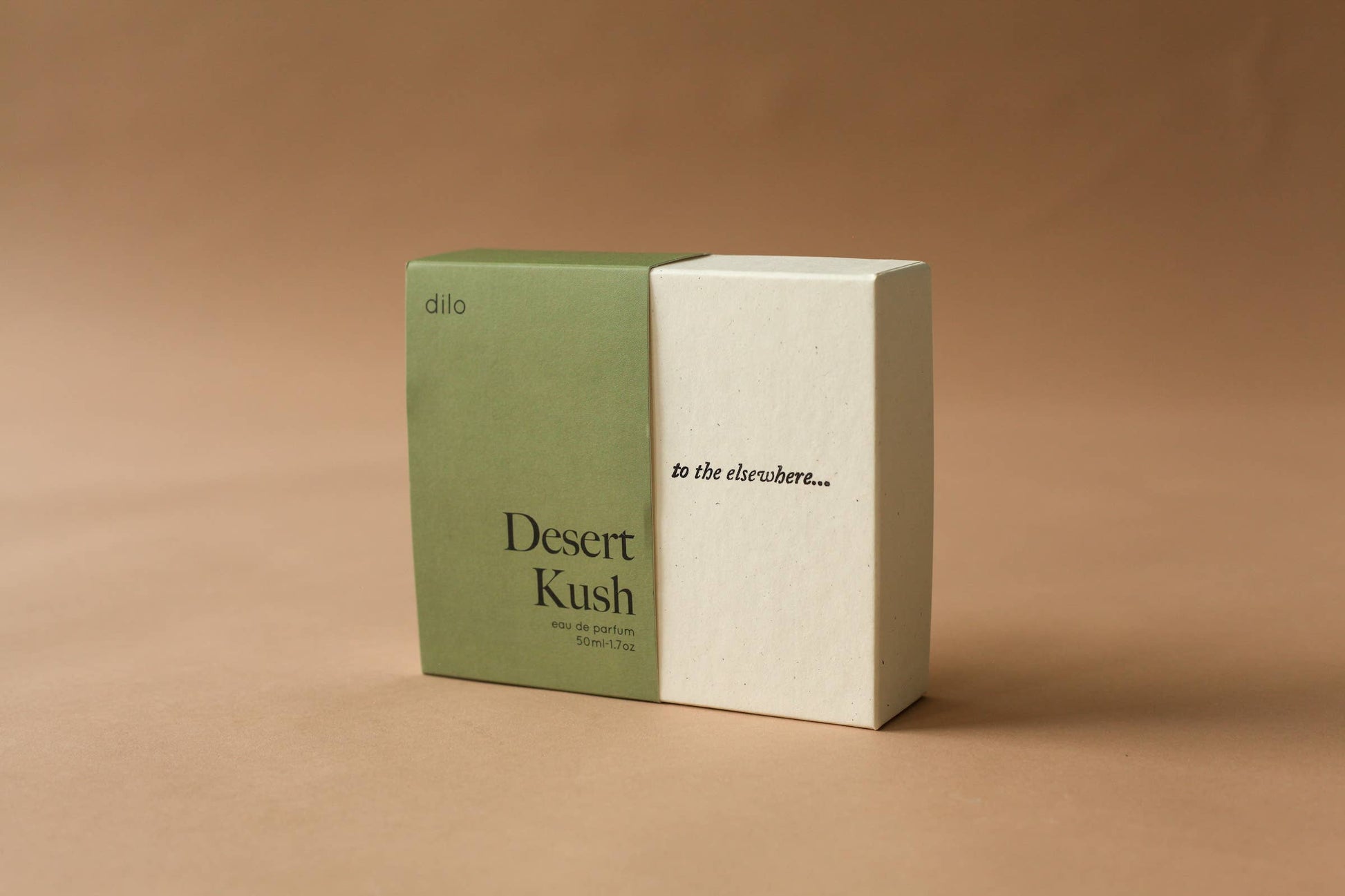 Two boxes labeled 'Desert Kush' and 'to the elsewhere...' on a beige background