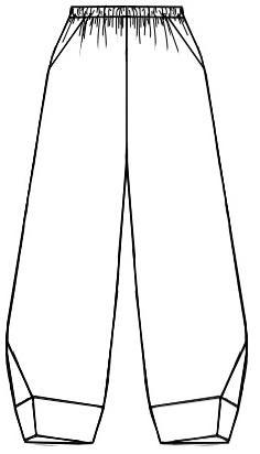 flat drawing of a pant with ankle cuff detail