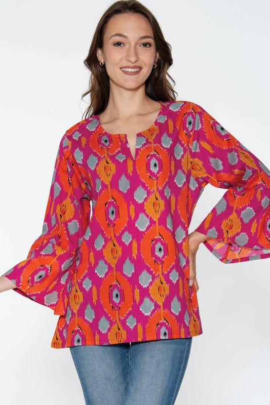 Kala Cotton Tunic - Fuchsia Multi