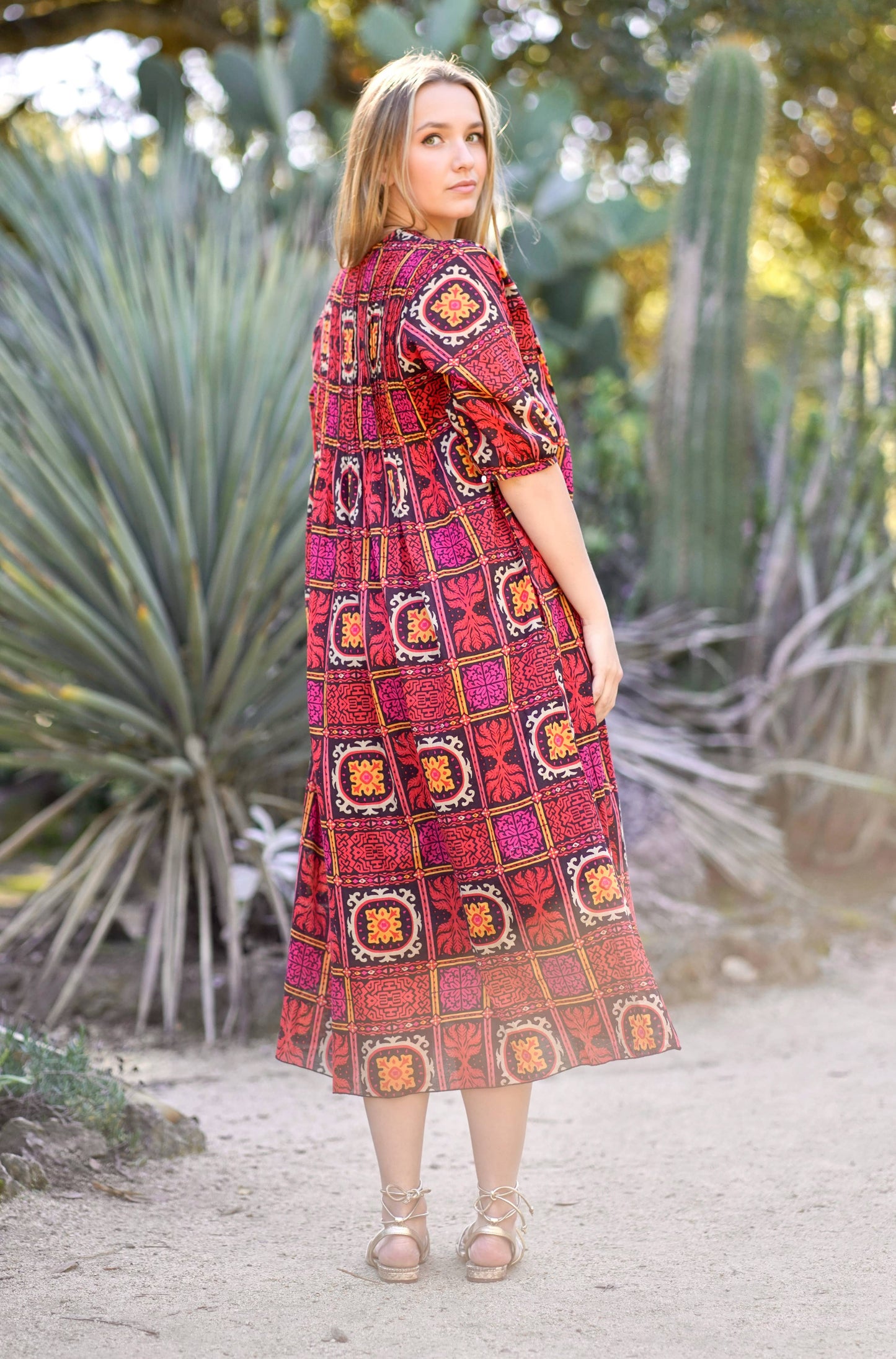 Skye Cotton Dress - Red & Black