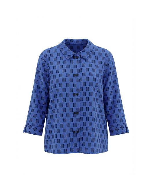 Blue checkered shirt on a white background