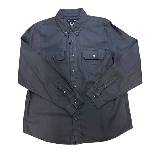 Men's Twill Long Sleeve Button-up - Charcoal