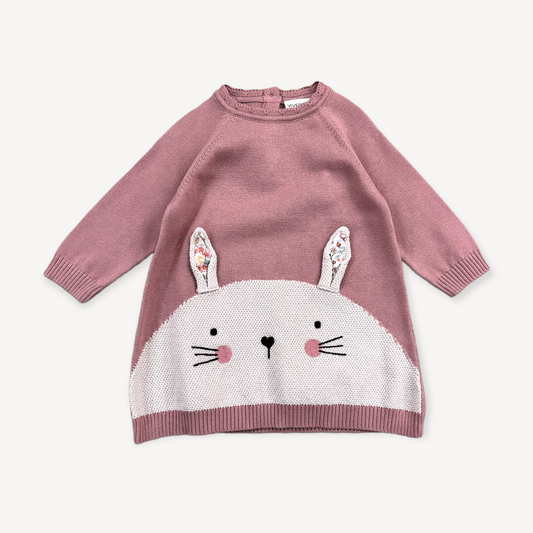 rose color kids top with bunny and 3d ears