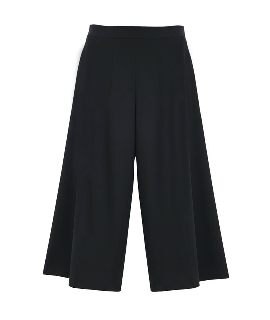 Black wide-leg pants on a white background