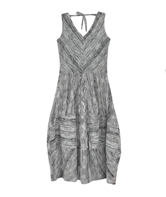 Striped dress on a white background