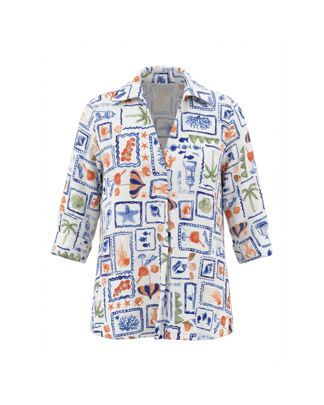 Colorful patterned jacket on a white background